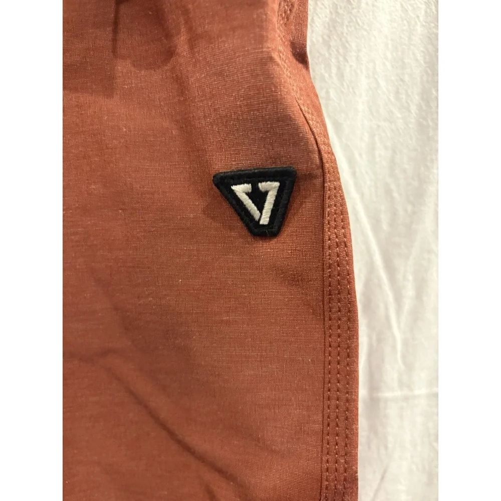 BRAND NEW VISSLA STOKE'EM 17.5 BOARD SHORTS MENS 34 BURNT ORANGE HEMP SWIM TRUNK